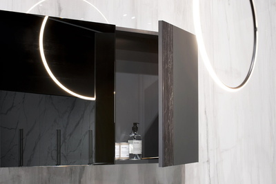 bathroom storage w/mirror