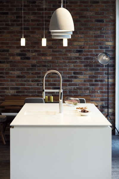 floating worktop w/integrated sink