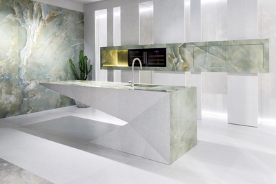 custom island w/cladding