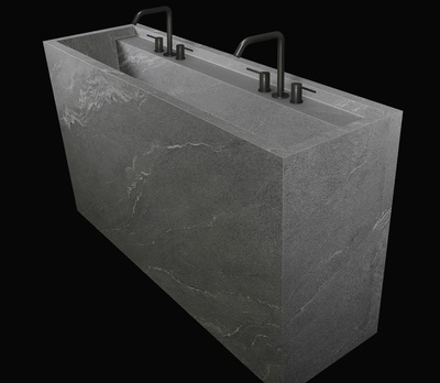 FREE-STANDING DOUBLE TROUGH WASHBASIN