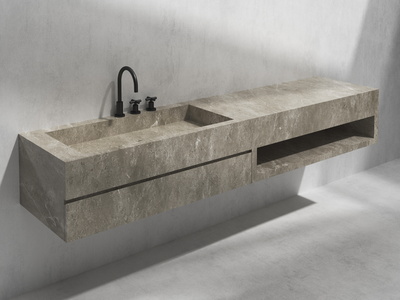 Wall-mounted single washbasin