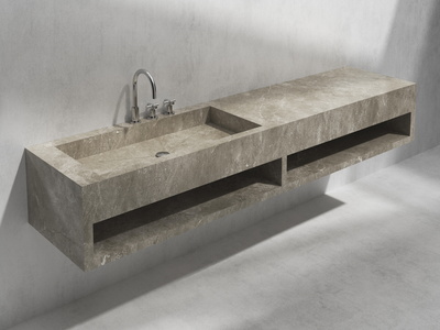 Wall-mounted single washbasin