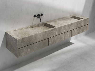 Wall-mounted single washbasin