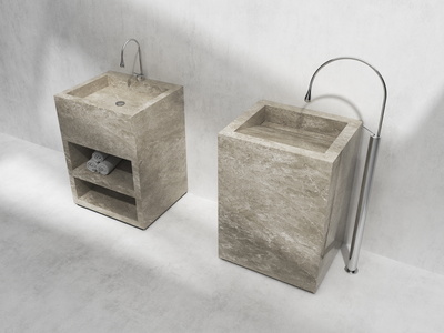 Free-standing single washbasin