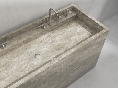 Free-standing trough washbasin