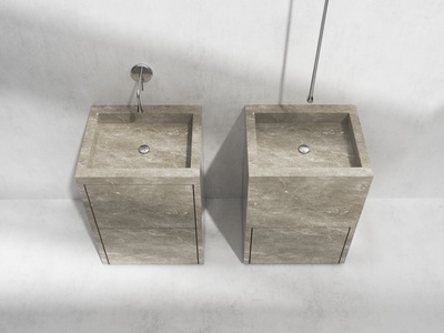 Free-standing single washbasin