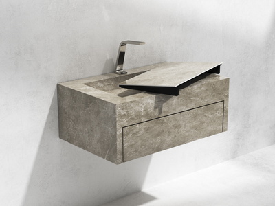 Wall-mounted single washbasin