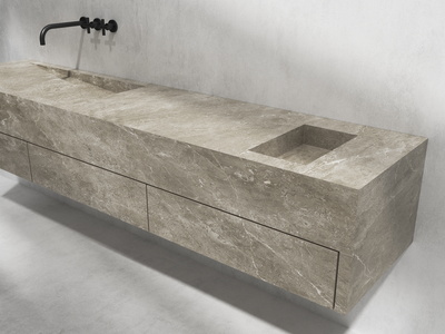 Wall-mounted single washbasin