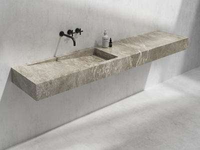 Wall-mounted single washbasin