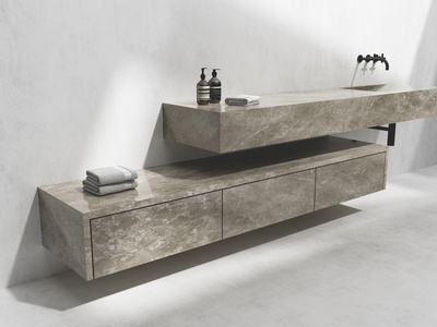 Wall-mounted single washbasin