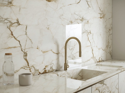 20 mm COUNTERTOP WITH INTEGRATED SINK AND DRAINER