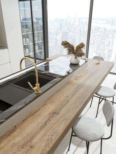 20mm island countertop w/breakfast bar