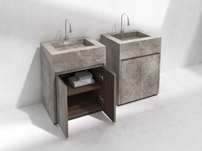 free-standing washbasin w/cupboards