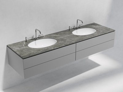 Vanity top w/double cut-out
