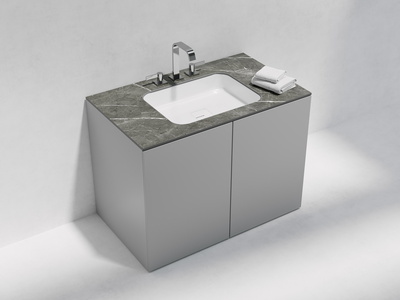Vanity top w/single rectangular cut-out