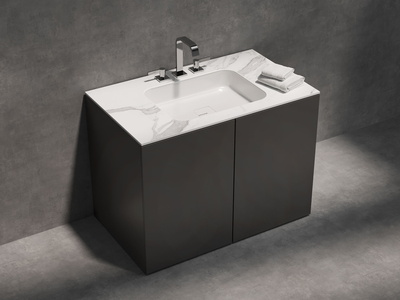 Vanity top w/single square cut-out