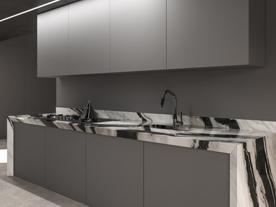 solid countertop & splashback