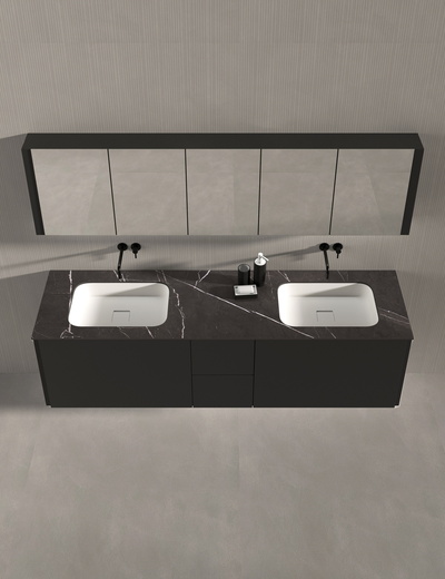 Vanity top 2 rectangular cut outs