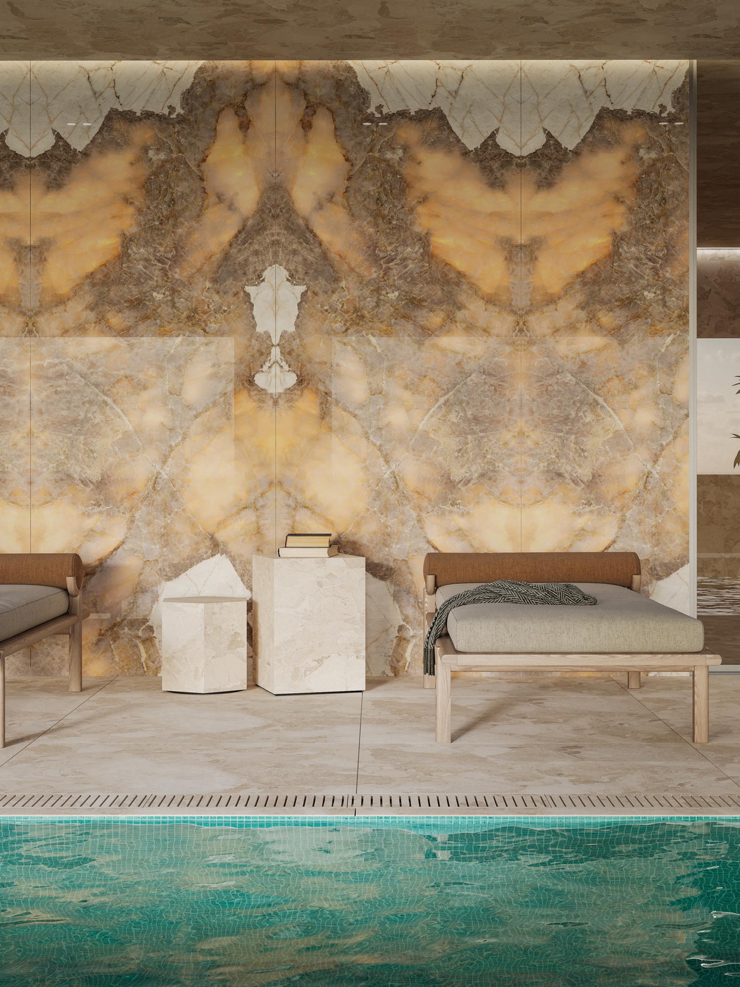 Golden Ambra Bookmatched