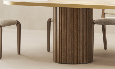 Circular Wooden Base | Metal Edge Veneer