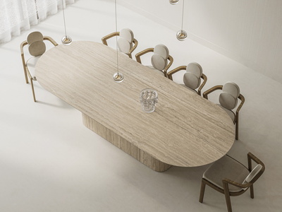 Mezzaluna Obelisco Solido 20 | Travertino Romano