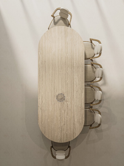 Mezzaluna Solido 20 | Travertino Romano Top