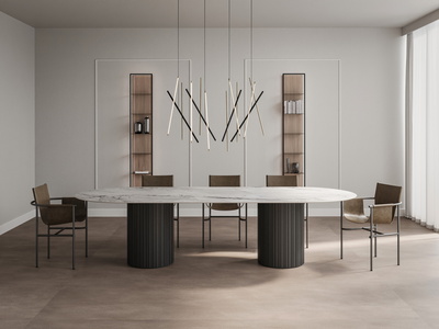 Mezzaluna Romano Solido 12 | Michelangelo Bianco & Black Grey