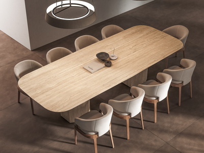 Twin Hexagon Base | 20mm | Travertino Romano