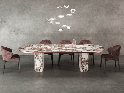 Semicircular Base | Metal Edge Veneer | Viola Rosso