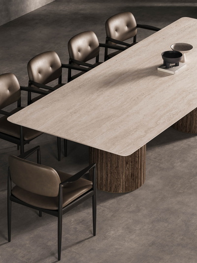 Circular Wooden Base | 20mm | Travertine Chiaro