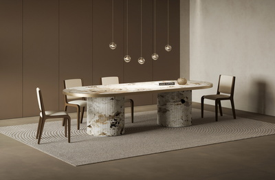 Twin Circular Base | Metal Edge Veneer | Tundra