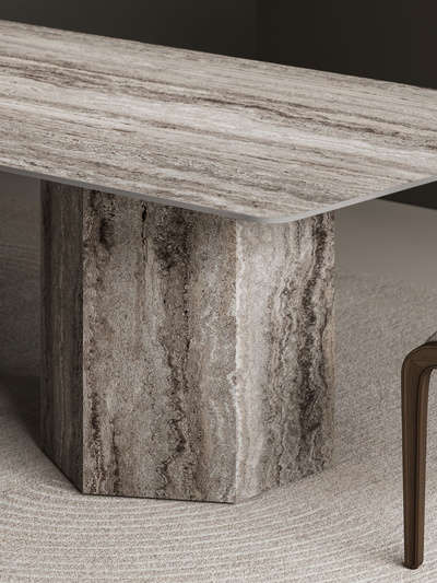 Hexagon Base | 12mm | Travertine Silver