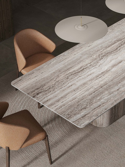 Pedestal Base | 12mm | Travertine Silver