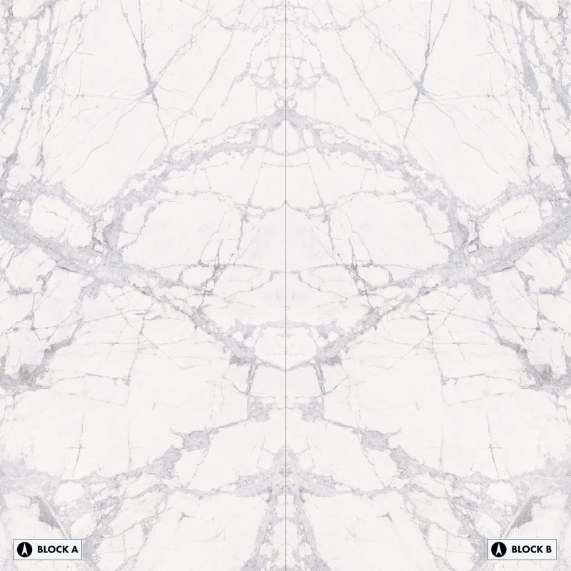 Bookmatch Bliss - Marble White Bookmatched – Polished