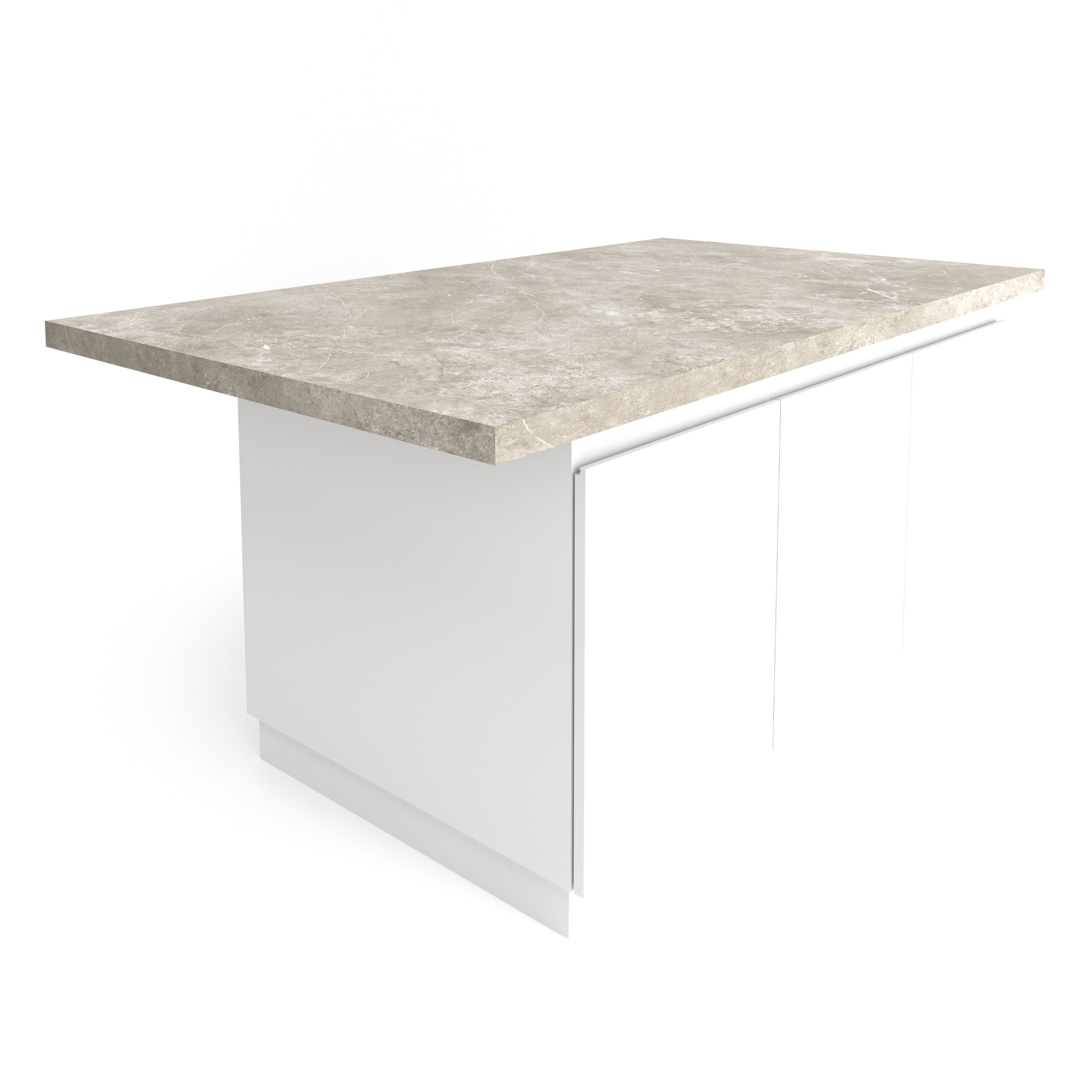 Kitchen Island Countertop island worktop with overhang in porcelain