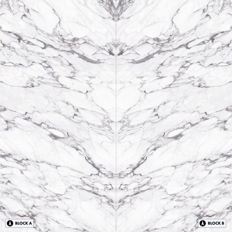 Bookmatch Bliss - Arabescato White Bookmatched – Polished