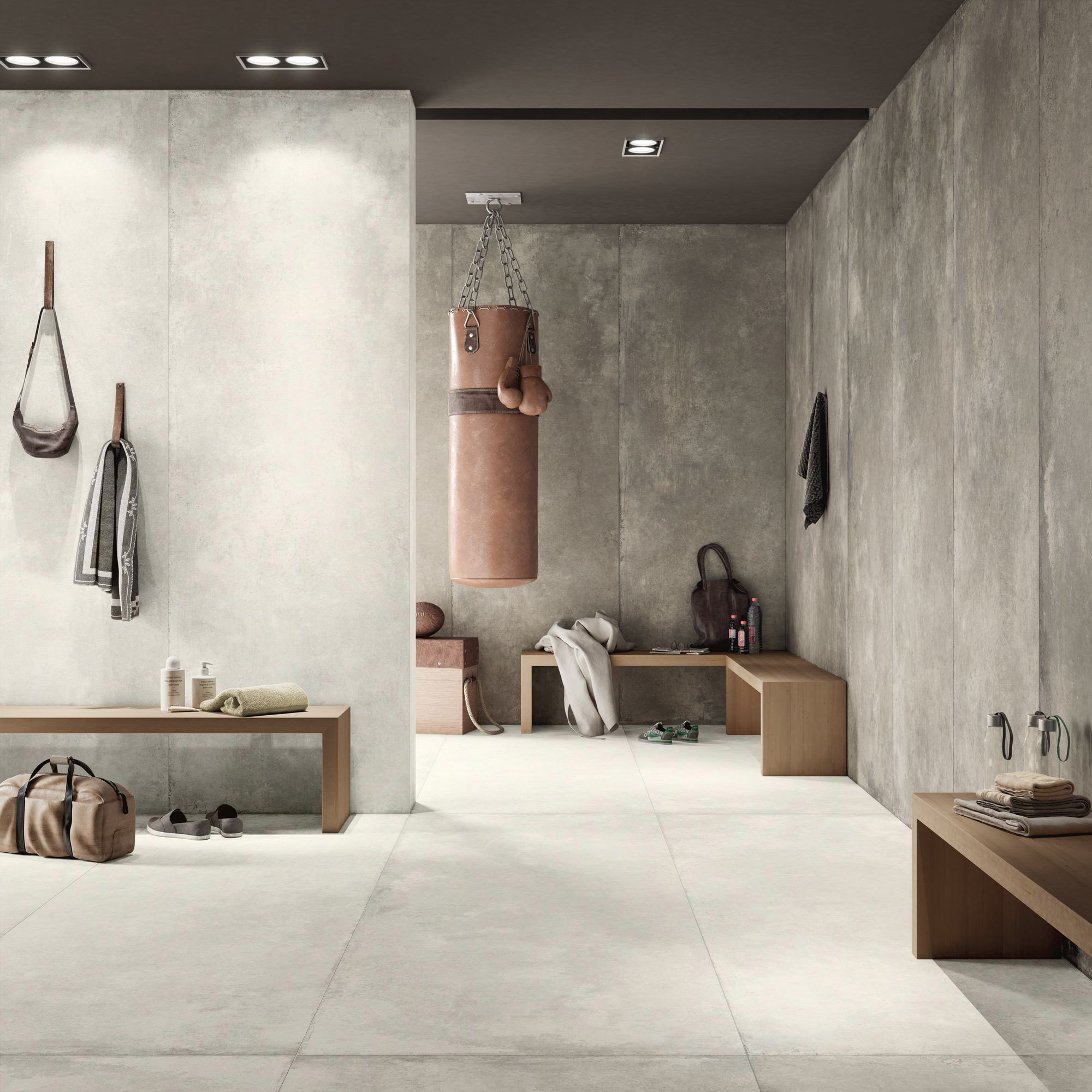 Gesso Natural is a beige, white Italian porcelain tile.