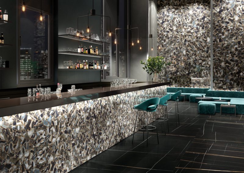 Grandi Marmi – Sahara Black &  Gem Stone – Agate Nero 15856